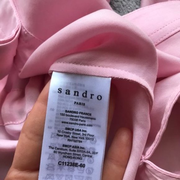 Sandro Shirt With Cut-Out And Bow At The Back Pink Women - Picture 7 of 8